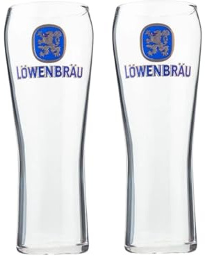Laurie's pub and Bar tillbehör Lowenbrau ölglas, set om 2, 500 ml