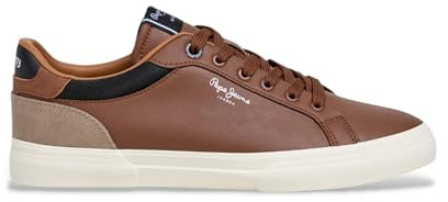 Pepe Jeans London Kenton Court M Herr Regular Fit Läder Sneaker, Blå tvätt