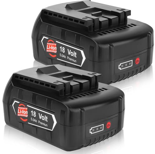 【2 Packs】 5000mAh BAT610G Sostituzione per Bosch 18V Batteria BAT621 BAT609G BAT610G BAT618G BAT618 BAT619 BAT619G BAT620