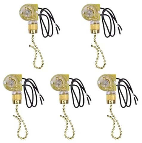 Juego de 5 interruptores universales para lámpara de ventilador de techo ZE-109, herramientas de repuesto 3 A, 250 V CA, 6 A, 125 V CA