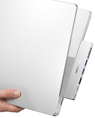VENTION MacBook USB Adapter, Mac Hub mit Dual USB C, Abnehmbarem Magnetischen USB-C-Stecker, PD 140W / 8K@240Hz / 80Gbps Max TF/SD Reader, Kompatibel mit Allen Laptops/iPads, Silber