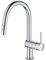 GROHE Minta Touch - Elektronische Einhand- Spültischarmatur (C- Auslauf, herausziehbare Duale- Spülbrause, inkl. Brauseumstellung, flexible Anschlussschläuche), chrom, 31358002