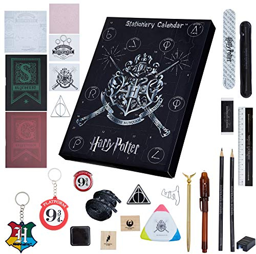 Harry Potter Advent Calendar 2025 Hogwarts Stationery and Accessories Christmas Countdown Calendar with Keyring Golden Snitch Pen Snap Bracelets