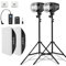 Godox Kit de Flashs Stroboscopiques de Studio pour la Photographie, kit d'éclairage à Boîte à Lumière, 2x180W 5600K Monolampe avec Gâchette, Boîte à Lumière, Supports de Lumière
