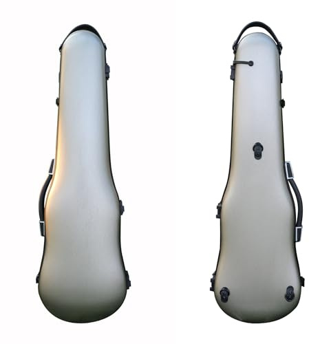 Vetimobato Violin Case for 4/4 & 3/4 Size – Carbon Fiber Hard Shell Fiddle Case with Adjustable Magic Fastener, 2 Bow Holder Lightweight & Protective Travel Violin Box for Student & Adults (Champagne)