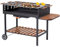 Tarrington House Holzkohlegrill Bratislava, 60 x 100 cm, Seitenablage, höhenverstellbare Roste, fahrbar, Stahl/Kieferholz, schwarz