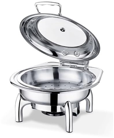 TT-YEC Scaldavivande Commerciale in Acciaio Inox, Pentola Scaldavivande con Coperchio Idraulico Riscaldato Elettricamente, Scaldavivande Professionale per Feste, Fino A 85°C,6lc