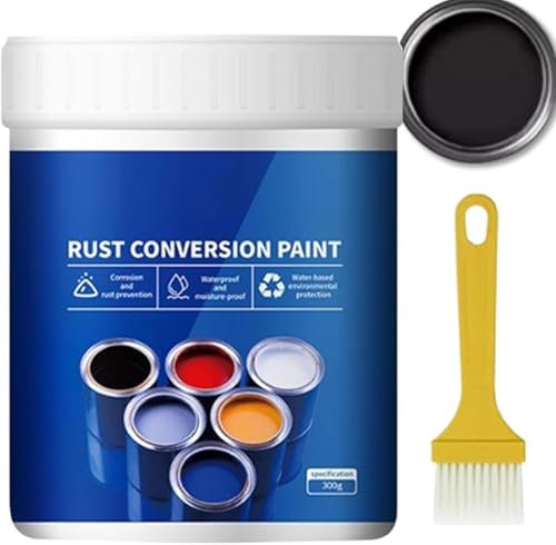 Godemmio Qidaxia Rostumwandlungsfarbe, wetterfeste Rostumwandlungsfarbe für Metall, wasserbasiertes Metall-Konvertierungsmittel, langlebig (schwarz)