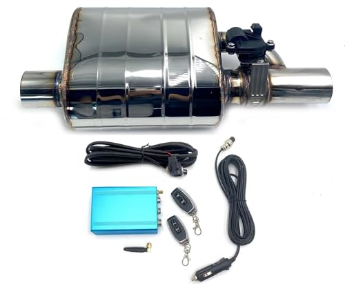 ZSGHJA Tubo di Scarico Auto Scarico Controllo Valvola Elettrica Tubo Scarico Silenziatore Valvola Marmitta Acciaio Inossidabile 51/63/76mm Tubo Scarico Coda(63MM Left 1)