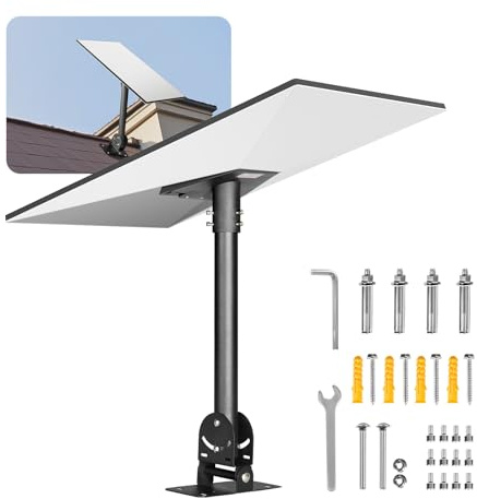 VEVOR Support Starlink Gen 3, Montage sur Toit à Angle Réglable 30°-150°, avec Kit d'Accessoires de Montage, Adaptateur en Acier Robuste, Tube de Connexion 410 mm, Compatible avec Gen 3 et V3, Noir