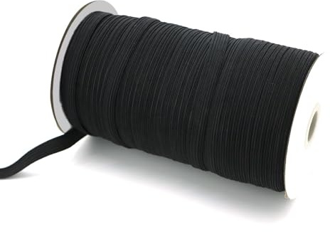 Cinta elástica de costura, banda elástica, bandas de goma anchas, cordón de goma de 5 mm, negro, adecuado para tejidos de goma en objetos como pulseras, pantalones y sombreros en casa, 100 m