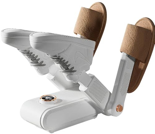 Dhqkqg Asciuga Scarpe Elettrico,4 Braccia Asciuga Stivali Pieghevole,Asciuga Scarpe da Calcio,Dryer Elettrico per Scarpe con Timer Intelligente sterilizzazione UV,per Scarpe,Guanti,Scarponi da Sci