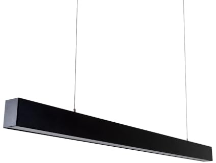 LUXULA LED Pendelleuchte 120 cm Schwarz, 40W 4000lm, 3000K-6500K | einstellbare Farbtemperatur, Hängelampe Esstisch Aluminium, blendarm UGR<23, Büro- und Tresenleuchte, verknüpfbar