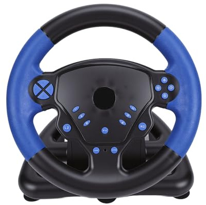 VELATEMOR Force-Feedback-Rennrad 4 in 1 für PC, mit Schalthebel und Pedalen, 180°-Lenkrad für Turismo 7, 5, Truck-Simulator-Spiele