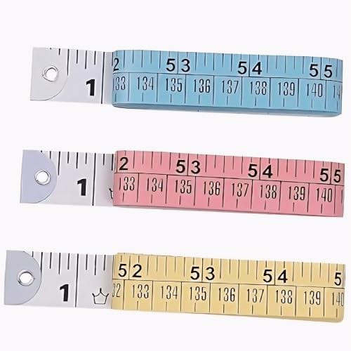 Tape Measure body-Measuring tape Body measurement-Soft measurement Tape for sewing tailoring crafting clothing 2-Sided-60 Inches150 cm-measure tool-Multi Colour & Pack