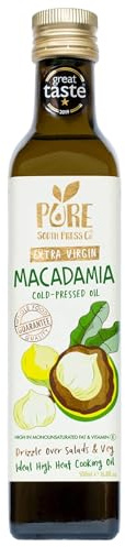 Pure South Press Cold-Pressed Extra Virgin Macadamia Nut Oil, 500 ml Bottle | Natural Whole Nuts for Cooking at High Heat & Keto, Paleo & Vegan Diets | Golden, High in Mono-Unsaturated Fat & Vitamin E