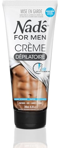 Nad’s For Men Crème Dépilatoire Pour Homme - pour le corps, la poitrine, les bras et les jambes, Crème Dépilatoire Pour le Corps Pour Hommes, 200ml