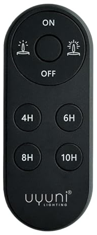 UYUNI LED Kerzen Remote Control Schwarz mit Timer und Dimmer | Fernbedienung für flammenlose Echtwachskerzen, oval, schwarz, 10 x 4 x 1.3 cm, batteriebetriebenes Zubehör
