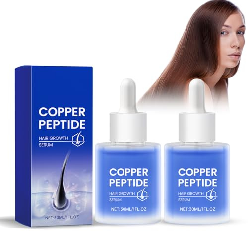 Kupfer-Peptid Haarwuchsserum Für Frauen Und Männer - Revitalisierende Behandlung Bei Dünner Werdendem Haar, Pflegendes Serum Für Kopfhaut Und Haarwurzeln, Fördert Haarwachstum Und Volumen, 2er Pack