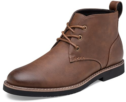 Vostey Men's Chukka Boots Classic Casual Ankle Boots for Men Dress Shoes Lace-Up(BMY8045A darkbrown 12)