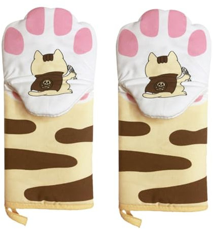 Healifty 1 Paire de Four Coton Chat Patte Isolants Thermiques Résistants Chaleur pour Cuisine pour Cuisson et Pâtisserie Lot