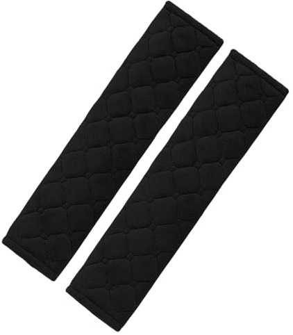 2PCS Voiture Protège Ceinture de Sécurité, Couvre Épaule et Cou en Velours Doux et Confortable, Amovible, Universel pour Adultes et Enfants, Accessoire Auto Noir