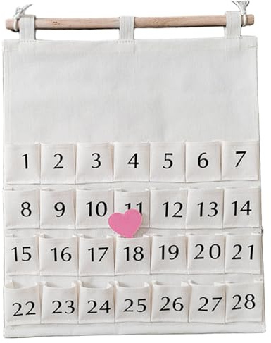 Decorazioni natalizie, calendario dell'Avvento natalizio con tasche Calendari dell'Avvento da appendere alla parete in tessuto per la decorazione del conto alla rovescia di Natale in casa