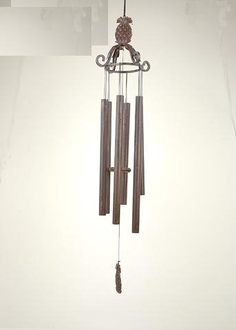 Thermobrass Bronzeskulptur Windspiel mit Einer Ananas