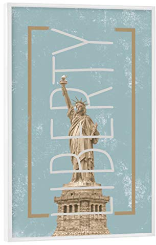 artboxONE Poster mit weißem Rahmen 75x50 cm Städte/New York Liberty Green - Bild Liberty New York Statue