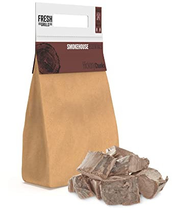 Fresh Grills Hickory Wood BBQ Smoker Chunks 15L (6kg) – 100% Natural Wood for Pizza Oven, Kamado Grill, Smoker – Rich Smoky Flavour – Low Moisture, High Heat – Eco-Friendly, Plastic-Free Packaging