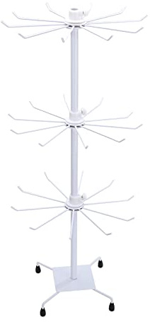 TITA-DONG Rotierender Schmuck-Display-Halter, 3 Etagen, Drehbarer Halsketten-Halter, Modetheke, Schmuckbaumständer, Display-Organizer für Halskette, Armband, Ohrring, Ring(Weiss)