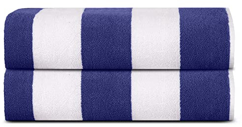Sweet Needle Teli da spiaggia Confezione da 2 - Blu Royal- Telo da piscina in spugna di cotone 100% filato ad anelli, asciugatura rapida, asciugamano grande da nuoto super assorbente, 100x150 cm