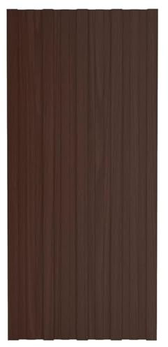 Juroupi Dachpaneele 12 STK. Verzinkter Stahl Braun 100x45 cm Wellplatten Dach Dachplatten Bleche FüR Dach Wellblechplatten FüR Dach
