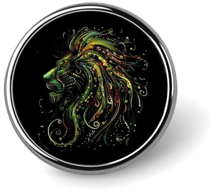 Jamaikanischer Löwe von Judah Reggae Runde Anstecknadeln Emaille Button Abzeichen Brosche Benutzerdefinierte Anstecknadeln für Kleidung Dekoration