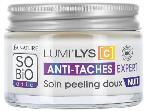 LÉA NATURE SO BiO étic | Gentle Night Peeling Care - Lumi'lys [C] | Anti-Spot Expert | Prevents & Reduces All Types of Spots | Luminous Skin | 99% Natural Origin | Made in France | 50 ml