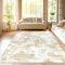 SHACOS Tappeto Salotto 160x230 cm, Pelo Corto Astratto Tappeto Morbido Camera da Letto Antiscivolo e Lavabile Tappeti Moderni Soggiorno Tappeti di Zona per Salotto Cameretta Bambino, Beige