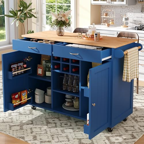 Ligterra Isla de cocina moderna (102 × 45 × 92 cm), armario de cocina, armario buffet, carro comedor con vetas de madera, armario buffet, mesa de comedor multifuncional con espacio de almacenamiento