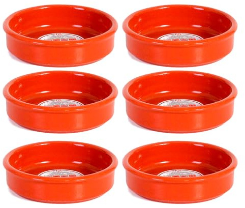 Acan Tradineur - Pack de 6 Cazuelas Redonda de Barro - Apta para vitro y Horno - Ideal para guisos y asados caseros - Ø 12 cm