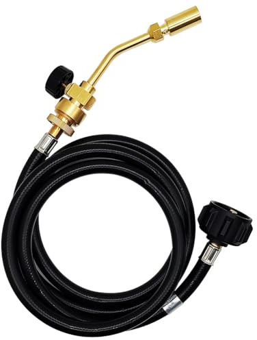 Eieenotee Soplete de Soldadura con Soplete de Propano, Soplete para Barbacoa con Válvulas Reguladoras, Herramienta de Soldadura con Manguera de 1,8 M