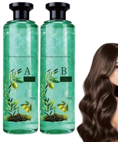 Coloration Capillaire Pour Femmes - 2 Flacons d'Huile Camouflage des Cheveux Blancs,Teinture pour Cheveux,Pour Femmes Hommes Adultes et Soins à Domicile