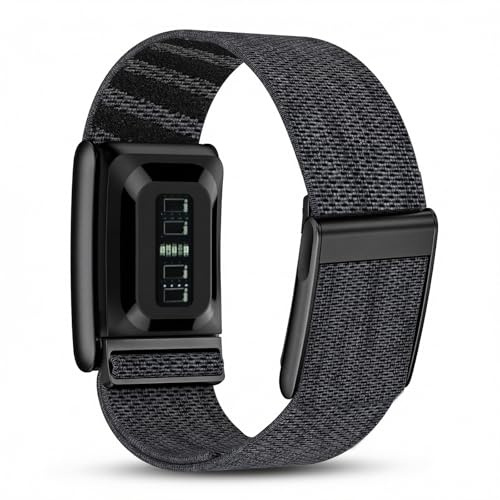 Banda Elástica de Nylon para Bíceps Compatible con Whoop 5.0, Correa Trenzada Deportiva Ajustable para Muñeca de 132-200 mm, con Funda, Soporte EKG, One Peak MG/LIFE (Negro)