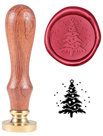 PandaHall Weihnachtsbaum Wachs Siegel Stempel Vintage Retro Siegelstempel für Weihnachten Verschönerung von Umschlägen, Einladungen, Weinverpackungen, Geschenkverpackung