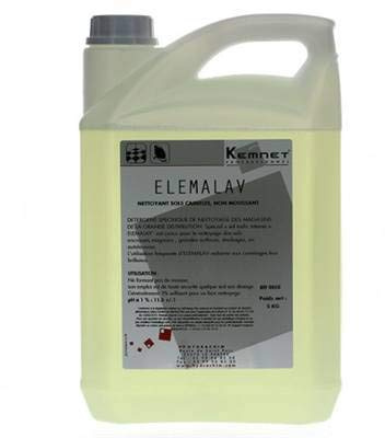 Produits et accessoires de nettoyage - Produit ménager entretien maison - Nettoyeur Sol - Nettoyant Sol - Détergent non moussant ELEMALAV - Kemnet Pro - Bidon 5L