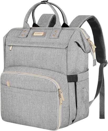 JCDOBEST Lunchväska ryggsäck, isolerad kylryggsäck lunchlåda laptop ryggsäck med USB-port för kvinnor män