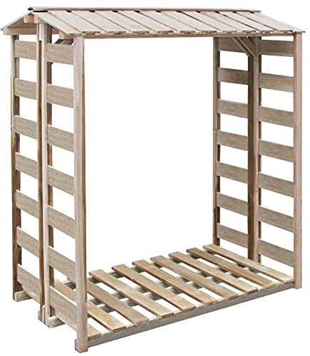 MOONAIRY Brennholz-Lagerschuppen' Kaminholzregal Aussen, Brennholzregal Außen, Holzunterstand, Holzstapelhilfe, Brennholzregal, Unterstand, 150x90x176 cm Kiefernholz Imprägniert