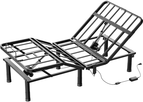 SunsGrove Twin XL Adjustable Bed Frame, Wired Remote Control, Independent Head and Foot Incline, Electric Bed Frame Base, Adjustable Bed Leg with 2 Height Options, Easy Assembly