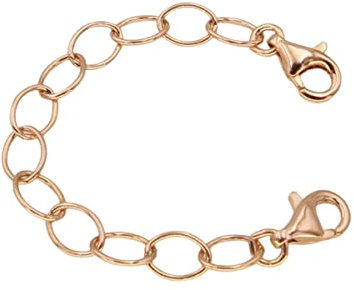 Sicherheitskette 925 Silber, Gold & Roségold, 7,5 cm, 2 Karabiner | gefertigt in Deutschland, nickelfrei & allergiefrei, zusätzliche Sicherung für Halskette, Armband & Fußkette