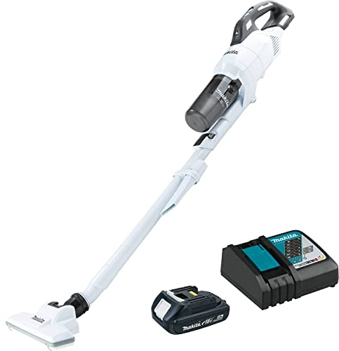 Makita XLC11R1W LXT® - Kit di aspirapolvere ciclonico a 4 velocità senza spazzole compatto agli ioni di litio da 18 V (2,0 Ah)