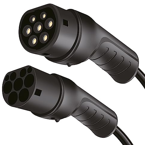 LogiLink E-Auto-Ladekabel, Typ 2, 3-phasig, Spiral, 20 A, 11 kW, mit Tasche, 5 m