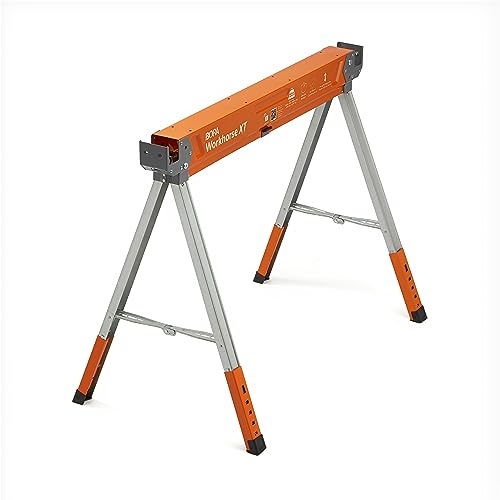 Bora Workhorse XT, Folding Heavy Duty Adjustable Height Sawhorse with Adjustable Legs, Heavy Duty Portable Workbench for Contractors with Built in Bottle Opener, PM-3360T